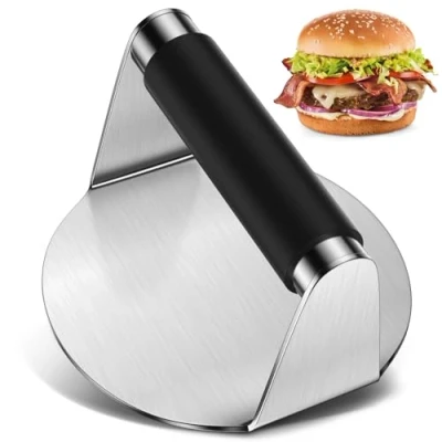 Imagen de FCHERP Smash Burger de Acero Inoxidable 304, Prensa para Hamburguesas, 5,5 Pulgadas Redonda Aplastador Hamburguesas Hacer Bistec, Parrilla