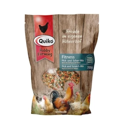Imagen de Quiko Hobby Farming Fitness Pick and Scharr Mix 700g Actividad para Pollos Colorida Mezcla de Granos y sabores entretenido pasatiempo