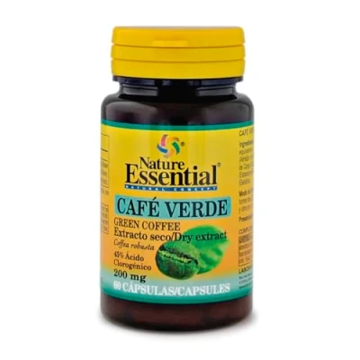 Imagen de NATURE ESSENTIAL Café Verde 200 mg (Extracto Seco 45% Ácido Clorogénico) 60 Cápsulas