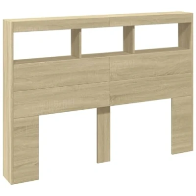 Imagen de vidaXL Cabecero de Cama con LED Roble Sonoma 140x17x102 cm