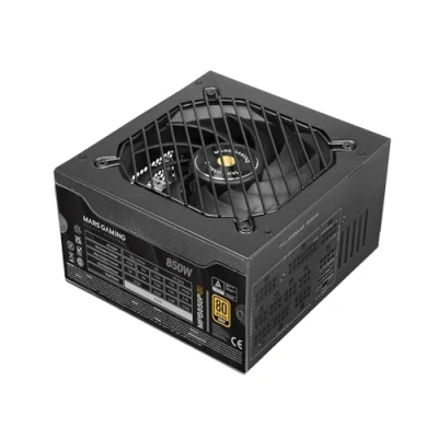 Imagen de Mars Gaming MPB850PSI, Fuente Alimentación Full Modular ATX 850W, 10 Años Seguridad, 80Plus Gold 90%, Ventilador SI 14cm, Tecnología AI2 RPM, DC y SMD, 3.1 PCIe 5.1, Conector 12V 2x6, Negro