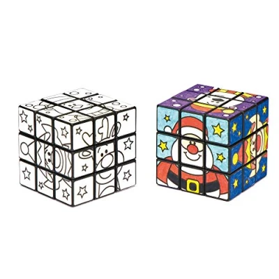 Imagen de Baker Ross Rompecabezas de cubo festivo: juguetes novedosos para niños, fiesta perfecta, botín o bolsa premios (paquete 2)