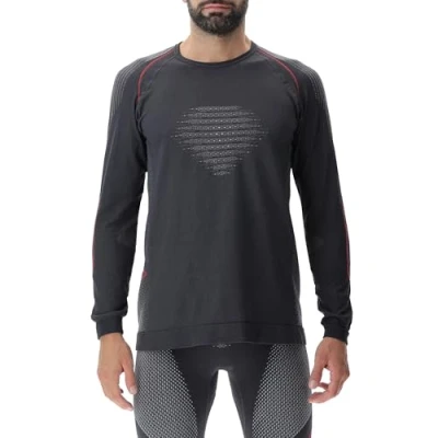 Imagen de UYN EVOLUTYON Comfort UW LG_SL. T Shirt, Men&#039;s, Carbón/Blanco/Rojo, l/XL