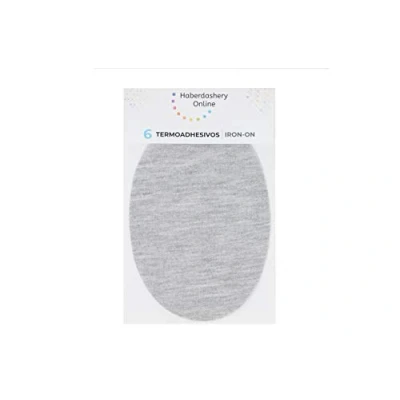Imagen de rodilleras para chándal Parches termoadhesivos reparar ropa deportiva. 6 Coderas o de 13,9 x 9,3 cms. Color: gris plata