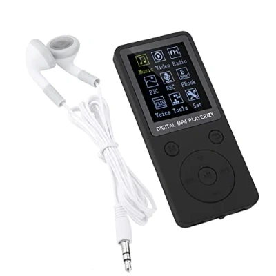 Imagen de Reproductor de música MP4 Deportivo,Reproductor MP3 Delicado portátil Compatible con música,Radio,grabación,Video,Libro electrónico Pantalla 1,8 Pulgadas,8 Horas Tiempo ESP(Negro)