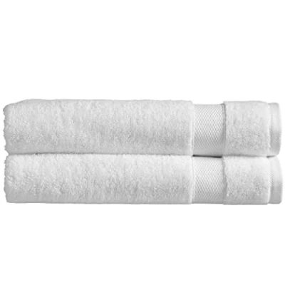 Imagen de Christy Refresh Juego de 2 Toallas baño Grandes, algodón Felpa Suave, Ducha absorbentes, 550 g/m², Secado rápido, Lavables a máquina, Color Blanco