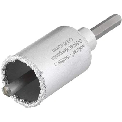 Imagen de wolfcraft Corona de perforación recubierta carburo tungsteno, con adaptador, 3894000, Para,nstalaciones sanitarias y eléctricas en paredes ladrillo piedra, profundidad corte 55 mm