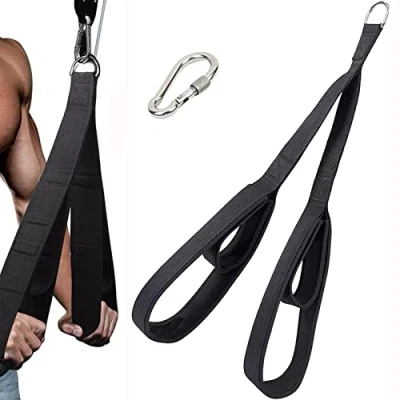 Imagen de Cuerda Triceps Heavy Duty 58/74cm, Polea Agarre Rope Accesorios para Gym, de Tracción Poleas Agarres Gimnasio 2 Pares Mango Antideslizante