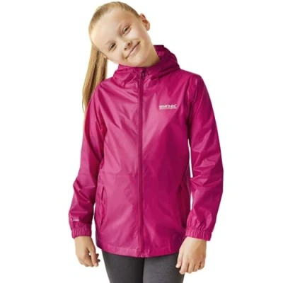 Imagen de Regatta Chaqueta Jacket III Impermeable y Transpirable Ligera sin Forro con Capucha Jackets Waterproof Shell, Unisex niños, Cabaret, 13 yr