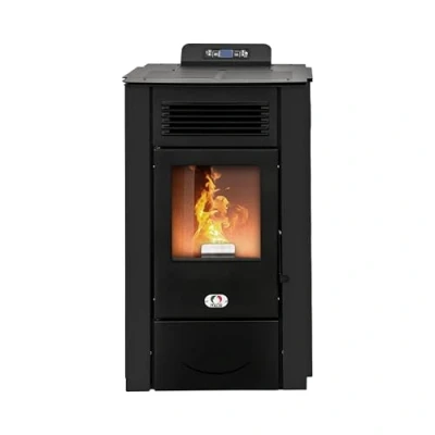 Imagen de STUFE A PELLET ITALIA Colorado Estufa de aire ventilada 15 kW, eficiencia 92%, calienta 140 m², autonomía h, programable, 5 velocidades y potencias, color negro