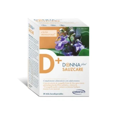 Imagen de DONNAplus Sauzcare 20 Sticks Bucodispersables Complemento Alimenticio para el Bienestar Premenstrual y Menstrual