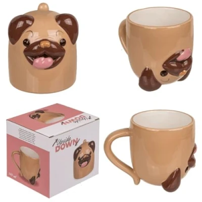 Imagen de Taza de café con cabeza perro Pug