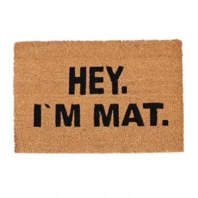 Imagen de Relaxdays Felpudo Exterior Antideslizante «I&#039;m Mat», Fibra de Coco PVC, Marrón Negro, 40 x 60 cm