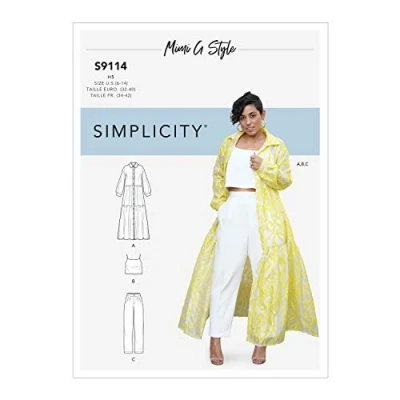 Imagen de Simplicity SS9114H5 S9114 Patrones de Costura para Vestidos Mujer, Papel, Varios, H5 (6 8 10 12 14)