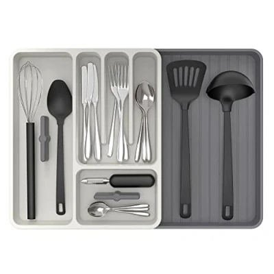 Imagen de MR.SIGA Organizador Expandible para Cubiertos, de Cubiertos Cajón, Utensilios y Cubertero Ajustable Cajón Cocina, Blanco
