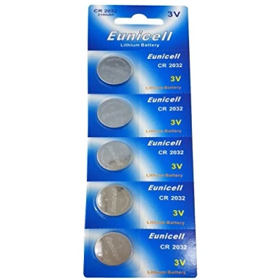 Imagen de Eunicell CR2032 Pilas de botón (5 Unidades, Litio, 3 V, 210 mAh, 1 blíster con 5 Pilas)