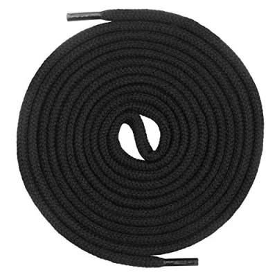 Imagen de Cordones premium Mount Swiss© de 100 % algodón, resistentes, 3 mm a 4 diámetro, longitudes 45 200 cm, Unisex, Ms sb 01, negro, 80 cm