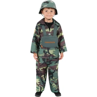 Imagen de Smiffys Disfraz de chico del ejército, con top, pantalones y mochila