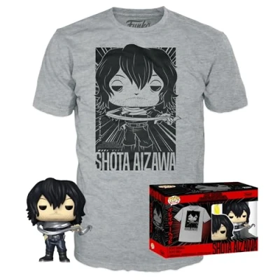 Imagen de Funko Pop! &amp; tee: y Hero Academia Shota Aizawa Medium My Camiseta, Franela Ropa con Figura de Vinilo Coleccionable Idea Regalo Juguetes Camiseta Manga Corta