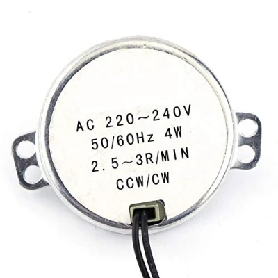 Imagen de AC220 240V 4W Motor Síncrono 50/60Hz CCW/CW Eléctrico Sincrón 4 Tipos de Velocidad Rotación(2.5 3RPM)
