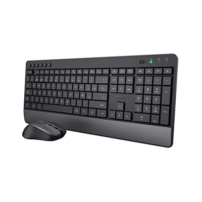 Imagen de Pack Teclado + Ratón Trust, Qwerty, Inalámbrico, Bluetooth, USB, Negro