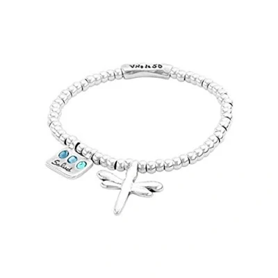 Imagen de Pulsera elástica bañada en plata de ley con mensaje Salud