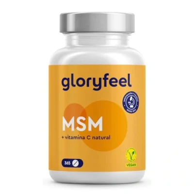 Imagen de MSM 2000mg + Vitamina C Natural 365 Tabletas de alta dosificación Para huesos, articulaciones, piel y sistema inmunitario* Metilsulfonilmetano vegano Probado en laboratorio, sin aditivos