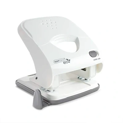 Imagen de Rapesco 1524 ECO X5 30ps Perforadora de 2 Agujeros Menos Esfuerzo, 30 Hojas Capacidad, Blanco