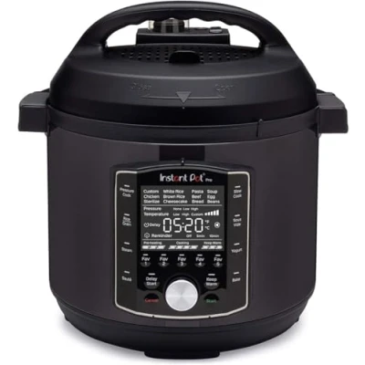 Imagen de Instant Pot Pro Olla Eléctrica Multifunción 10 en 1, Presión, Cocción Lenta, Arrocera, Vaporera, Yogurtera, Sartén para Saltear, Esterilizador Acero Inoxidable, 1200 W 7,6 L, Negro