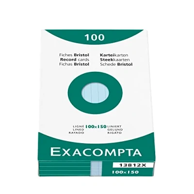 Imagen de Exacompta Bristol Tarjeta de registro, Rayado, 100 x 150 mm, paquete tarjetas, Rosa, tarjetas