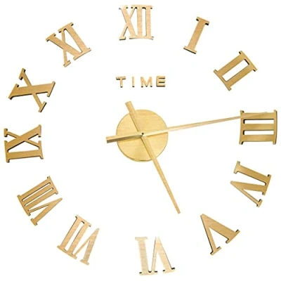 Imagen de vidaXL Reloj 3D de Pared con Diseño Moderno Analógico Decorativo Salón Sala Estar Habitación Oficina Hogar Casa Dorado 100 cm XXL