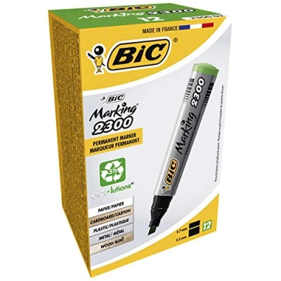 Imagen de BIC 021393, Marcador permanente, color Verde Caja de 12