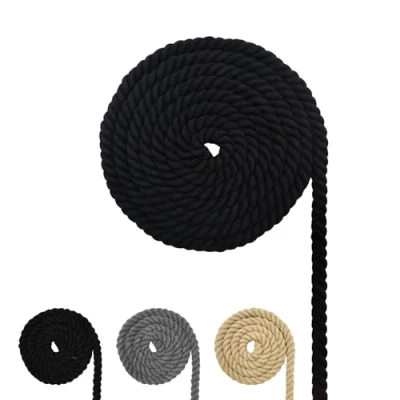 Imagen de Cordón de algodón, cuerda hilo macramé, diferentes tamaños, algodón para manualidades, regalos