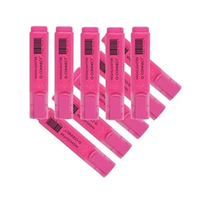 Imagen de Q Connect Rotulador Fluorescente Rosa Punta Biselada