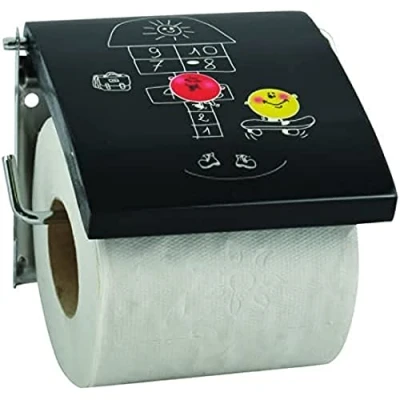 Imagen de MSV Soporte para Papel higiénico Bounce de Acero Inoxidable/MDF, Juego