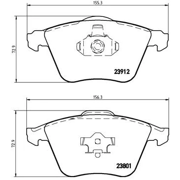 Imagen de BREMBO P 10 012 Juego de pastillas freno excl. contacto avisador desgaste con clip émbolo sin accesorios OPEL: Vectra C Berlina