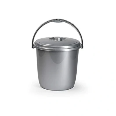 Imagen de Plastic Forte Cubo Basura con Tapa 15 litros Plata Eco (1224912)