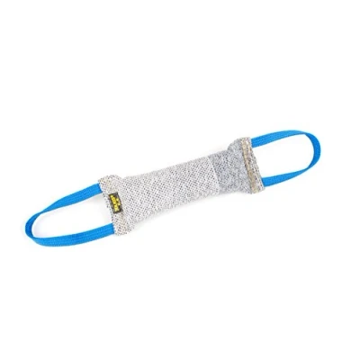 Imagen de Julius K9, Mordedor del algodón/nylon para perros, 20 x 5,5 cm, interior cosido, 2 manijas