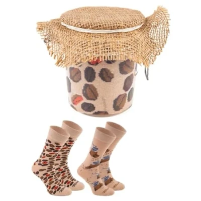 Imagen de Rainbow Socks Mujer Hombre Cafe en Tarro Calcetines Fantasia 2 Pares Granos de Molinillo Tamaños 41 46