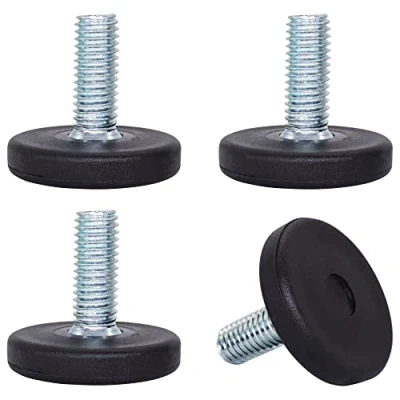 Imagen de SKIR&#039;CO 4 piezas, patas niveladoras M8 x 20 mm, redondas de metal ajustables, vástago roscado, pie deslizante nivelador
