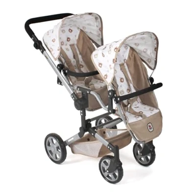 Imagen de Bayer Chic 2000 Cochecito para muñecas Linus Duo niños de 4 a 8 años, Ositos, Beige, 690 63