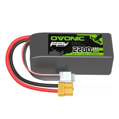 Imagen de OVONIC Lipo Batería 4s 2200mAh 35C 14.8V Paquete Corto con Deans para RC Coche Barco Camión Heli Avión Quadcopter Multimotor Helicóptero DIY Hobby