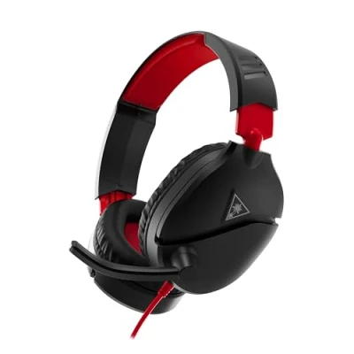 Imagen de Auriculares gaming Turtle Beach Recon 70, Con Cable, Para Nintendo Switch, Micrófono abatible, Negro y Rojo