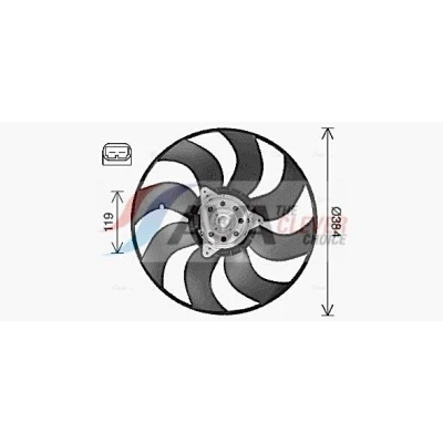 Imagen de PRASCO RT7664 ventilador de radiador 384 12 sin bastidor (armazón) RENAULT: Kangoo I