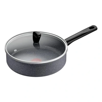 Imagen de Tefal Natural On Guisera de 24 cm con revestimiento mineral muy resistente, Thermo Signal, Fusion, forma profunda, todo tipo cocinas, apto para horno, sin PFOA (G2803202)