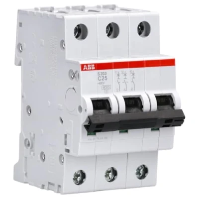 Imagen de ABB S203 C25 Instalación de fusible para caja fusibles (25A), blanco y rojo