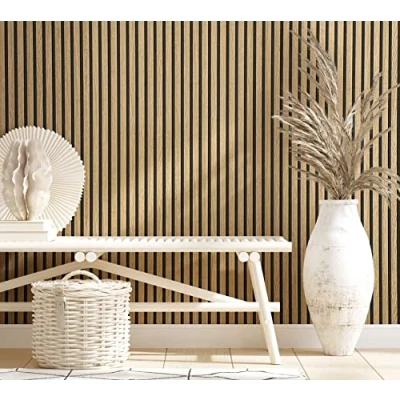 Imagen de Papel pintado madera roble marrón efecto tablas de 3D para dormitorio o salón fabricado en Alemania 10,05 x 0,53m