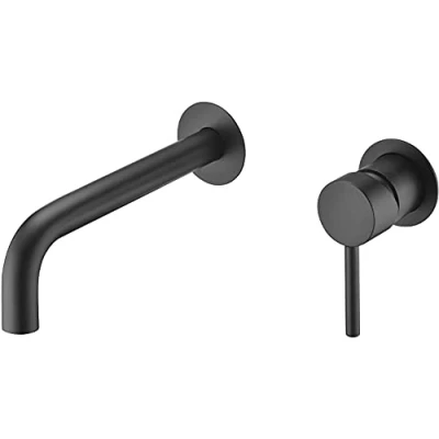 Imagen de MICE Grifo de lavabo empotrado Monomando griferia empotrada grifos baño para lavamanos Color Negro Mate GLT023/NG