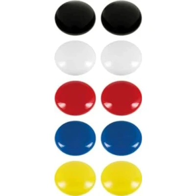 Imagen de Westcott E 10814 00 Imanes (10 Unidades, Redondos, 25 mm, 2 Unidades), Color Blanco, Negro, Rojo, Azul y Amarillo