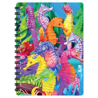 Imagen de 3D LiveLife Libreta Caballito de mar Deluxebase. pequeña A6 con espiral, lenticular océano y hojas lisas reciclada. Ilustraciones licencia del reconocido artista Michael Searle